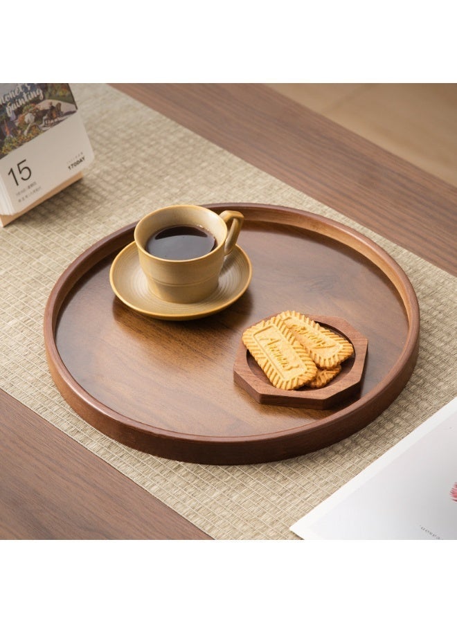 35cm خشب الجوز جولة تقديم صينية - الحبوب الطبيعية للتجمعات العائلية الرمضانية ، القهوة / الإفطار والديكور المنزلي - Image 4